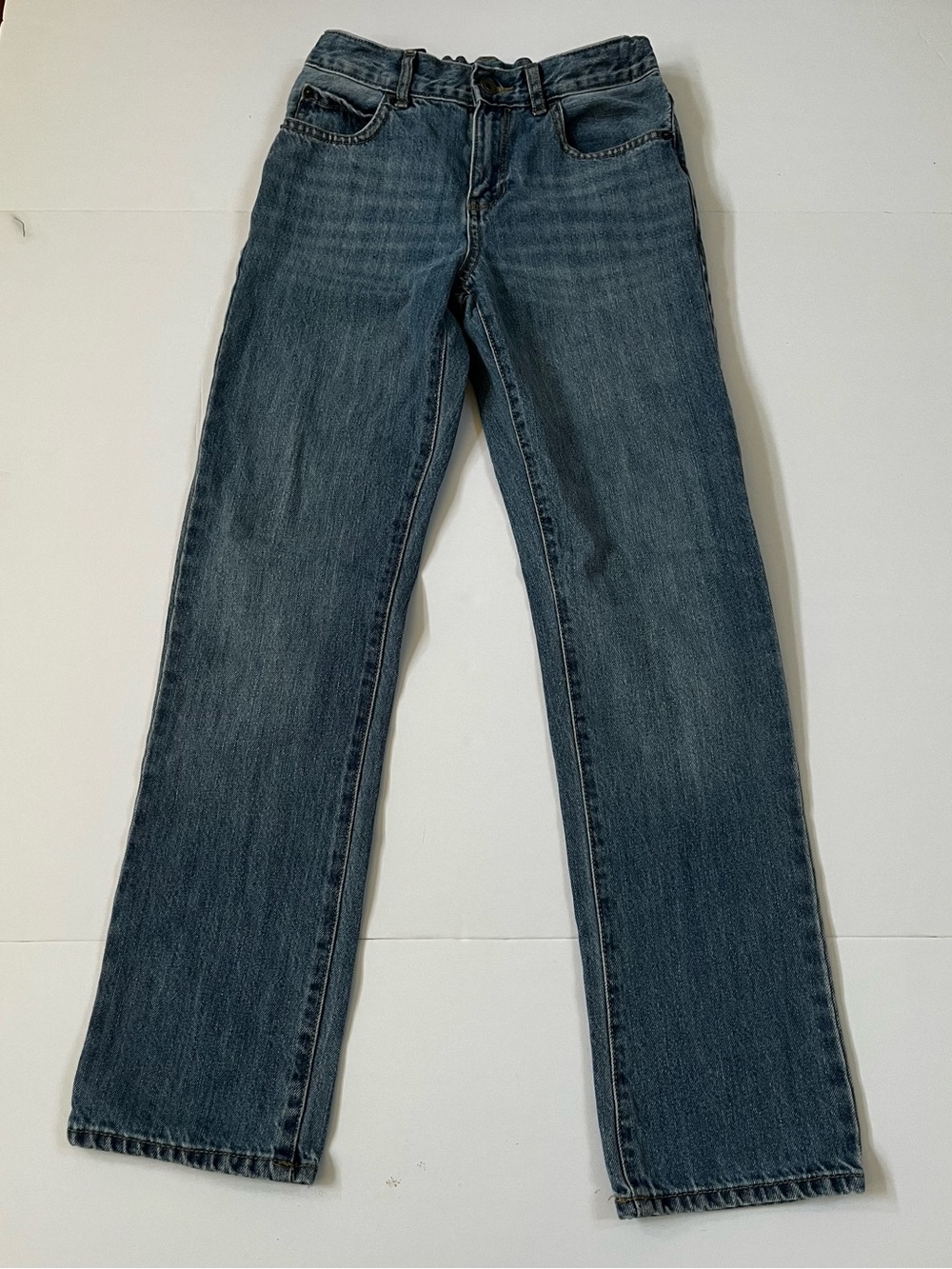 Boys Denim Straight Leg Jeans with Adjustable Waist